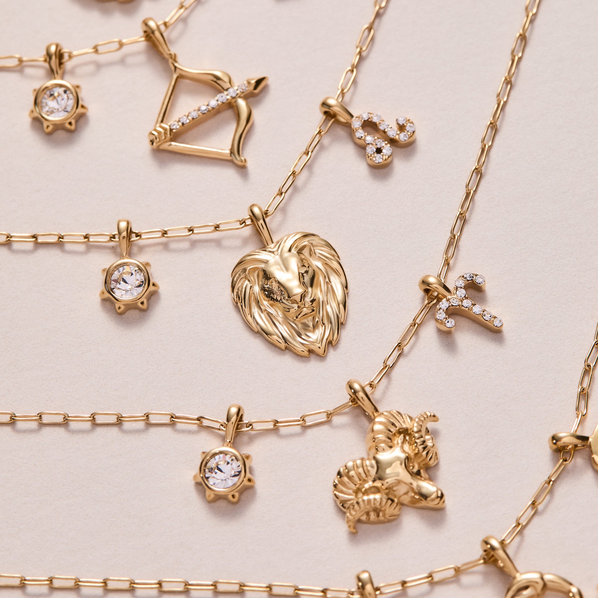 Sagittarius Zodiac Charm Cluster Necklace