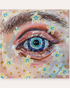 Armageddon Eyes ( original painting / beaded artwork )