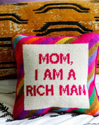 Mom, I Am A Rich Man Needlepoint Pillow Needlepoint Furbish Studio