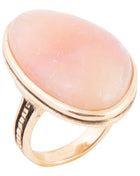 Pink Opal Golden Statement Ring