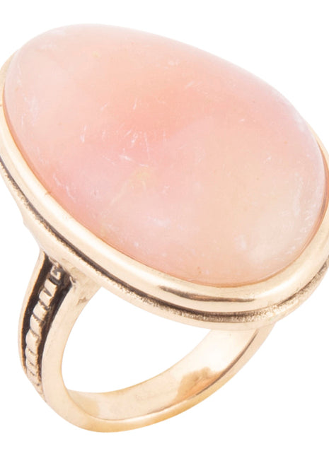 Pink Opal Golden Statement Ring