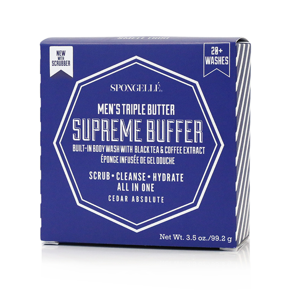 Men's Supreme Buffer | Black Scrubber Body Wash Infused Buffer Spongellé