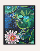 Dragonfly Lily Framed Fine Art Canvas Print