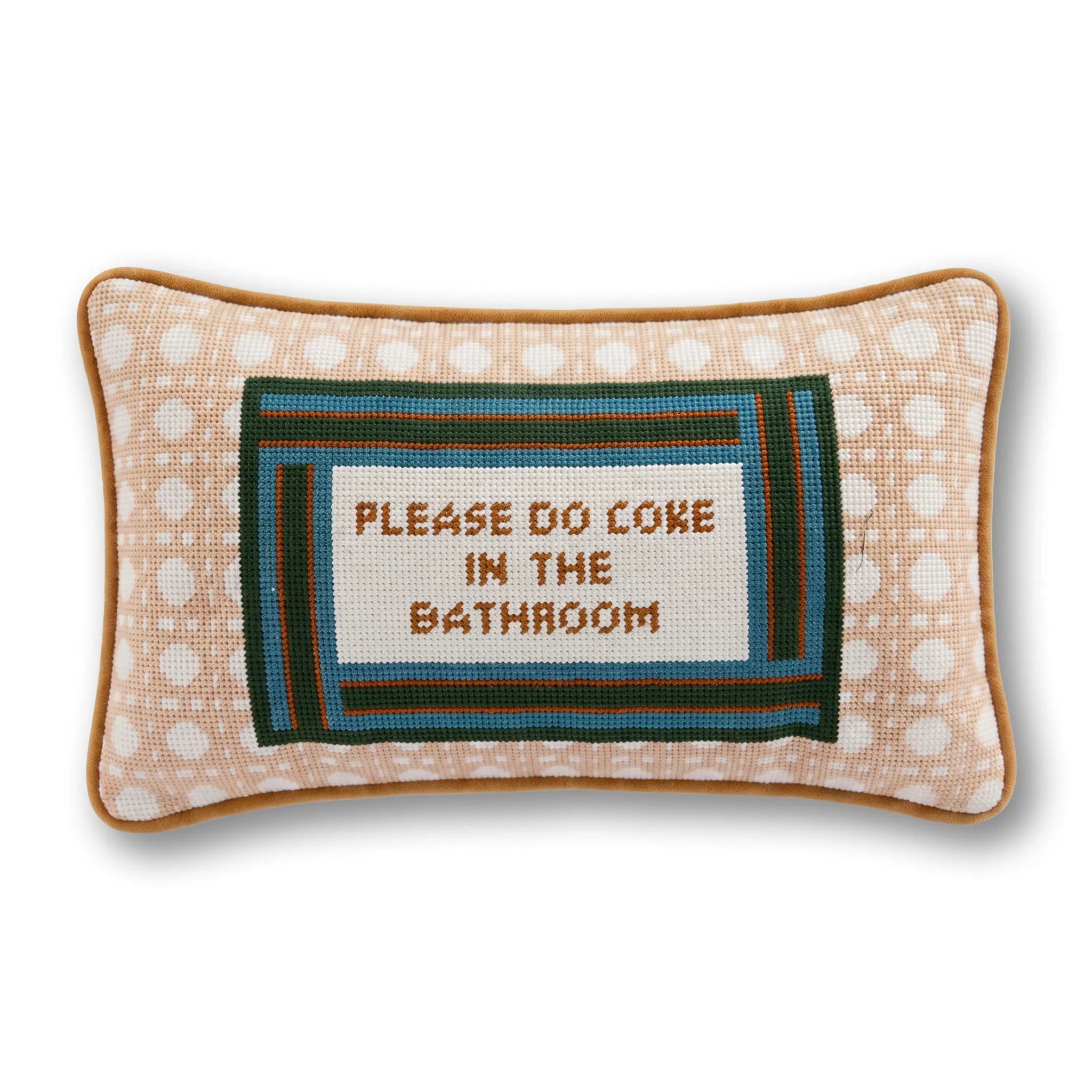 Bathroom Etiquette Needlepoint Pillow