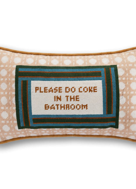 Bathroom Etiquette Needlepoint Pillow