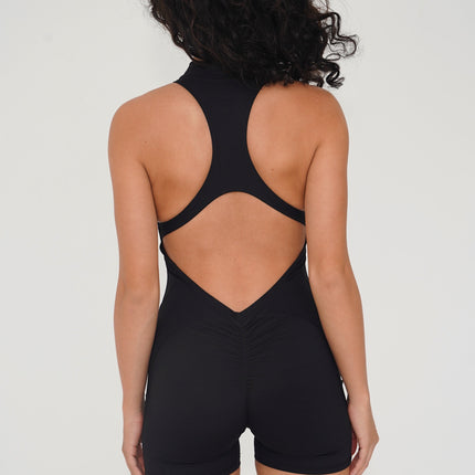I am Limitless Zipper Bodysuit in Black