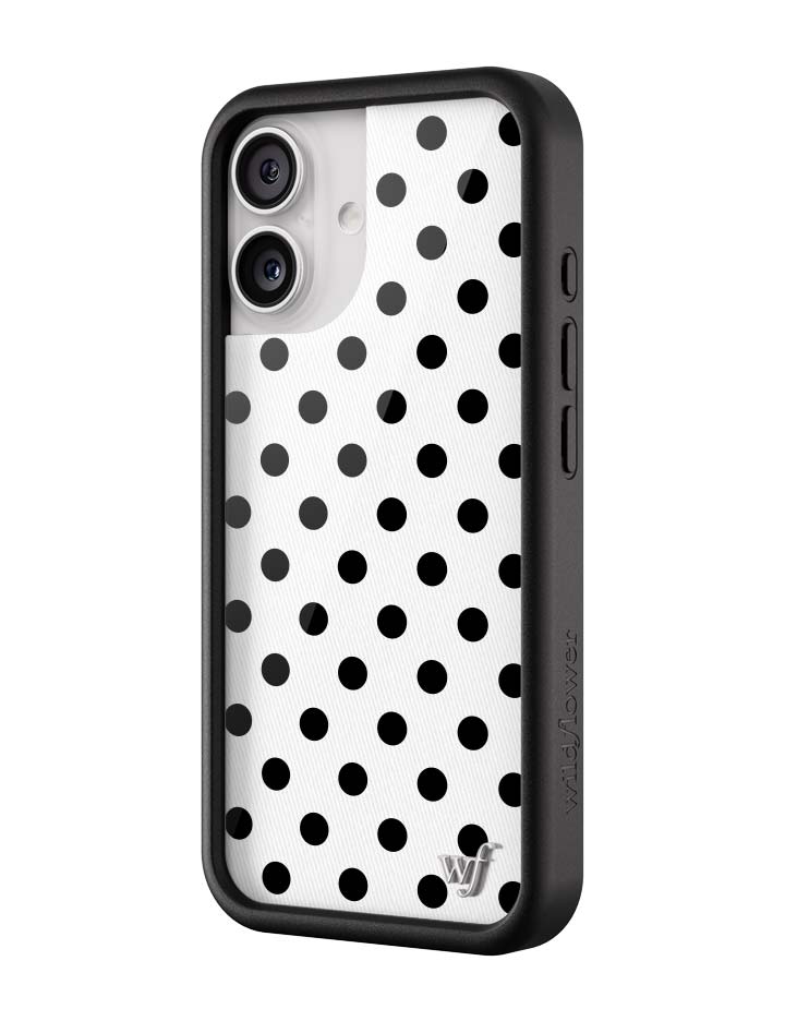 Polka Dot | White and Black iPhone Case iPhone Case Wildflower Cases