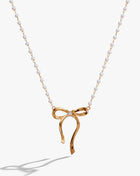 Bow Pearl Coquette Necklace