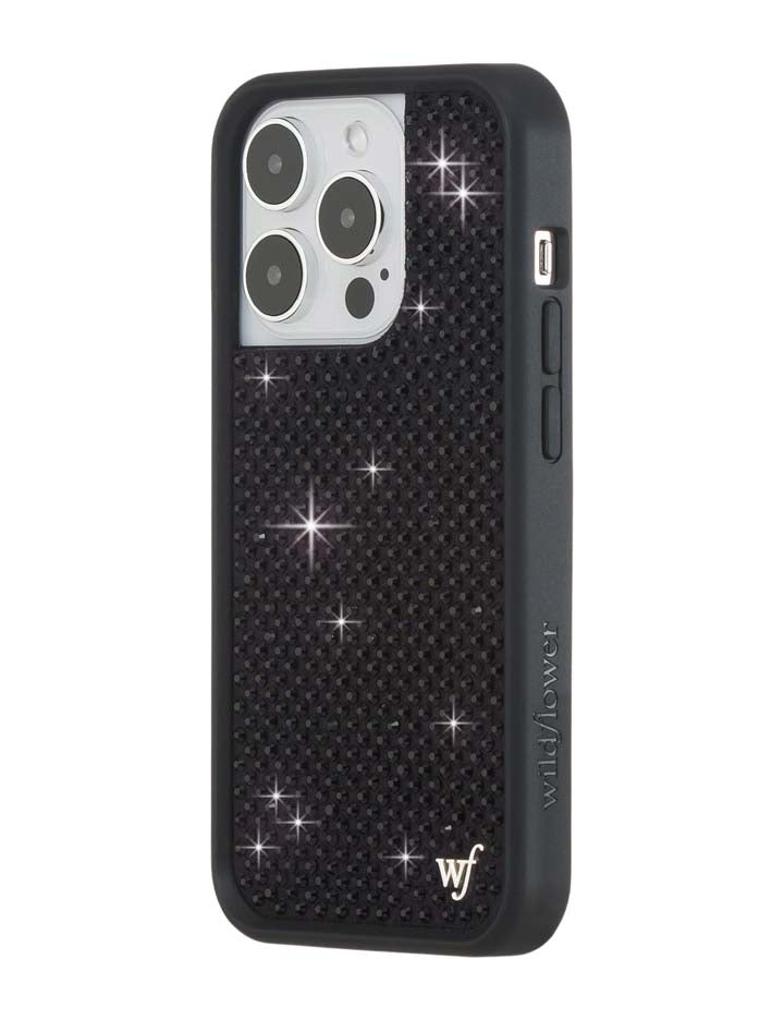 Black Rhinestone iPhone Case by Wildflower
