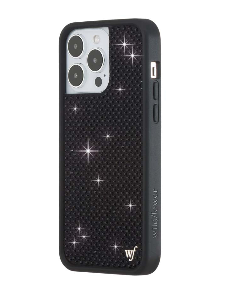 Black Rhinestone iPhone Case by Wildflower