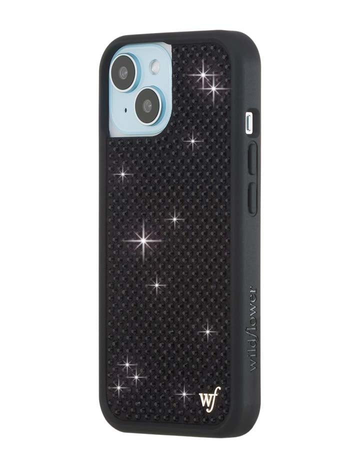 Black Rhinestone iPhone Case by Wildflower