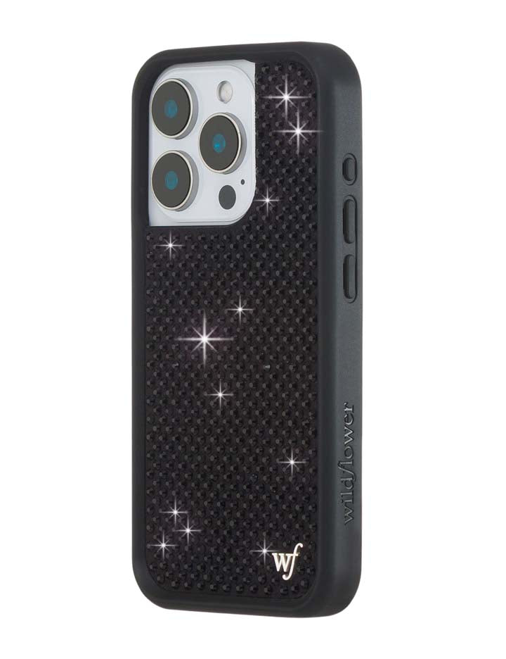 Black Rhinestone iPhone Case by Wildflower