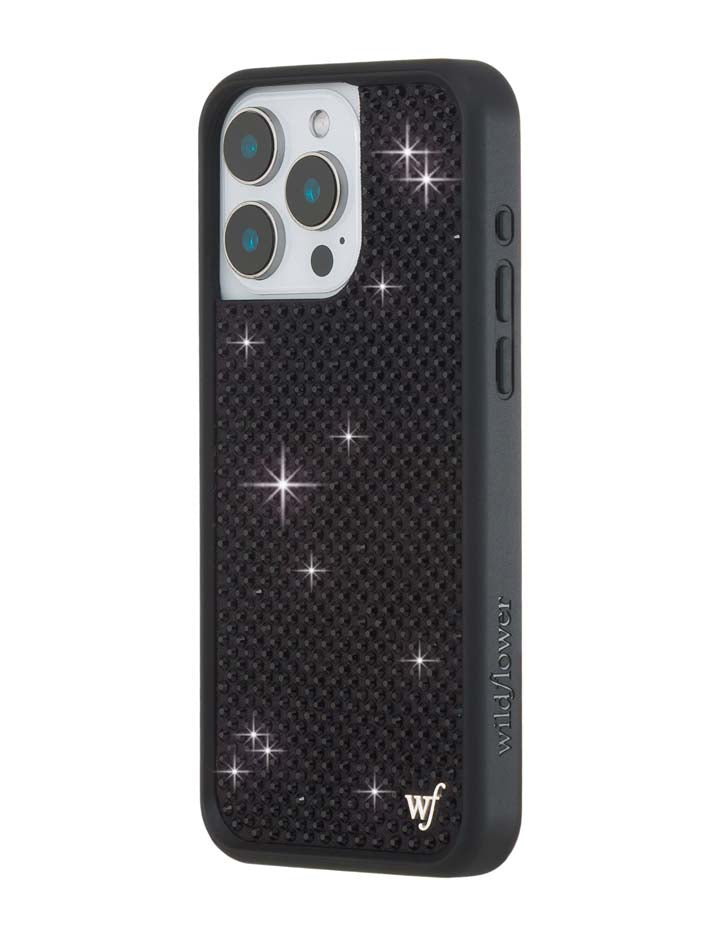Black Rhinestone iPhone Case by Wildflower