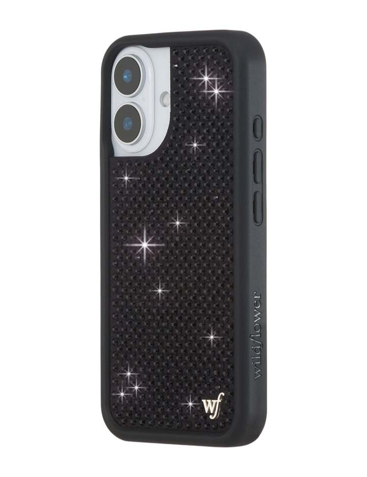 Black Rhinestone iPhone Case by Wildflower