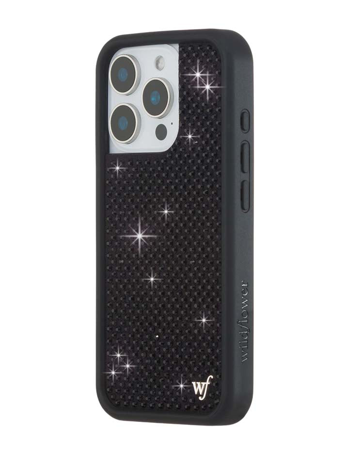 Black Rhinestone iPhone Case by Wildflower