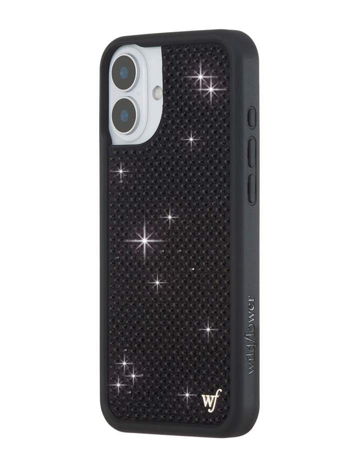 Black Rhinestone iPhone Case by Wildflower