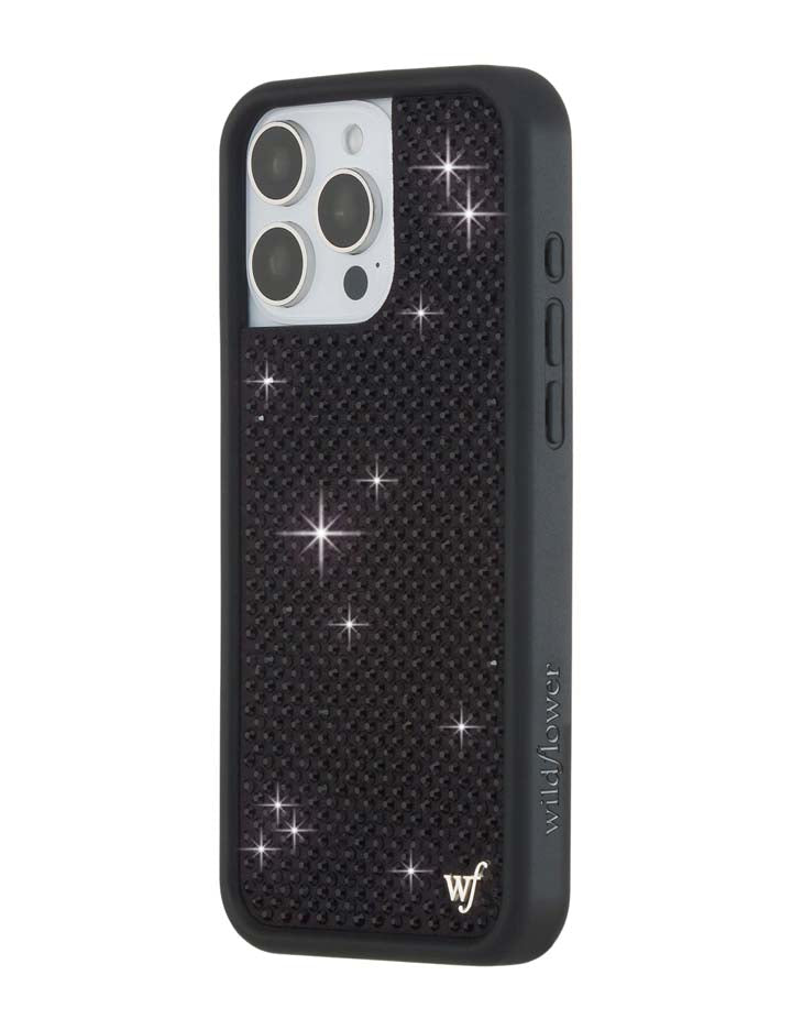 Black Rhinestone iPhone Case by Wildflower