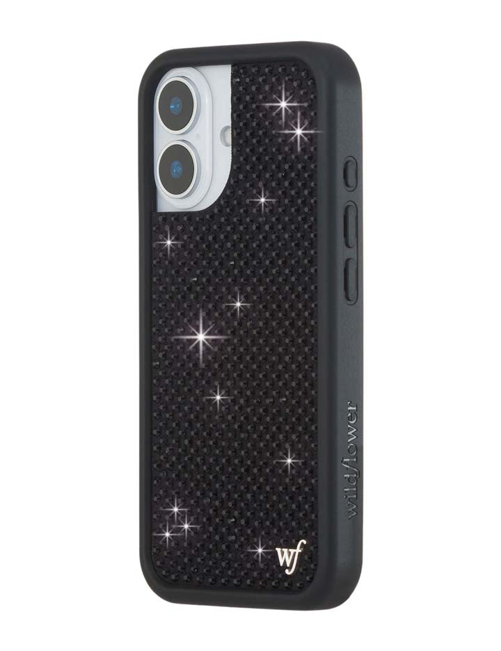 Black Rhinestone iPhone Case by Wildflower