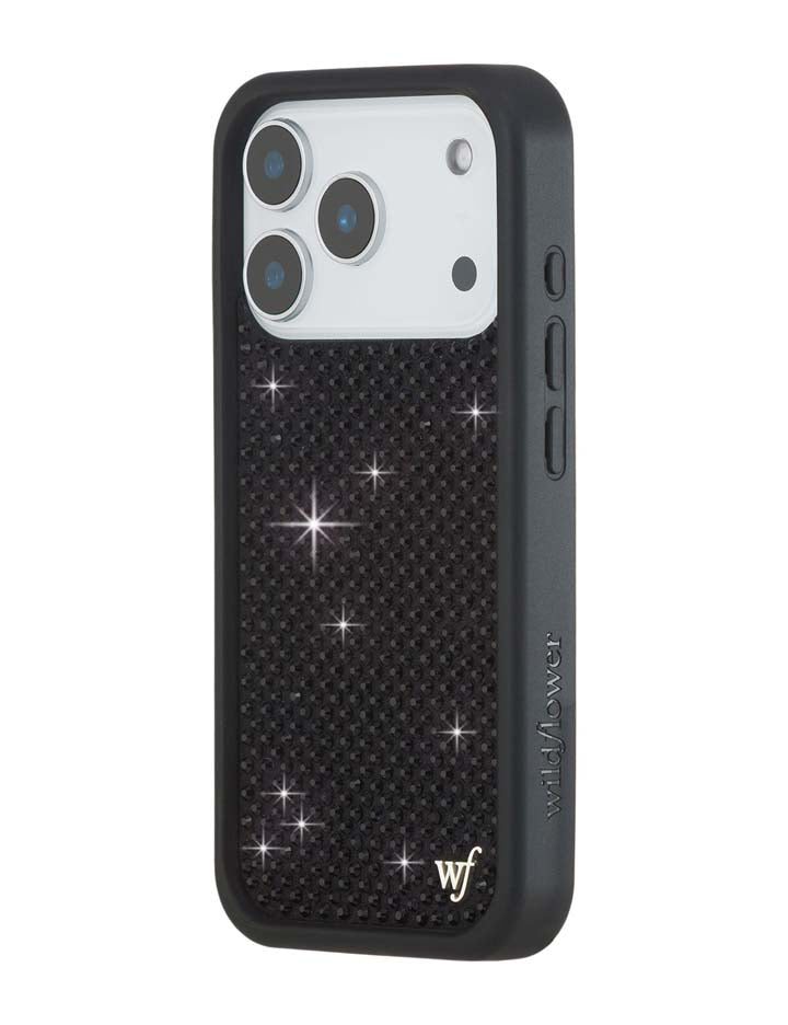 Black Rhinestone iPhone Case by Wildflower