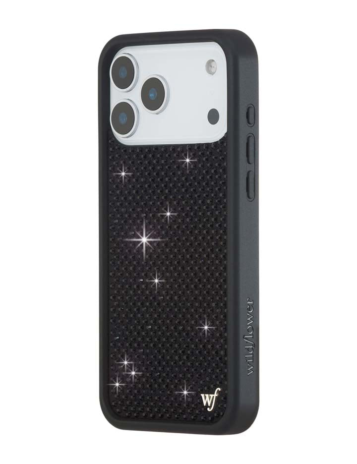Black Rhinestone iPhone Case by Wildflower