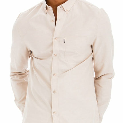 SIGNATURE COTTON BLEND LONG SLEEVE BUTTON DOWN