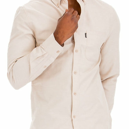 SIGNATURE COTTON BLEND LONG SLEEVE BUTTON DOWN