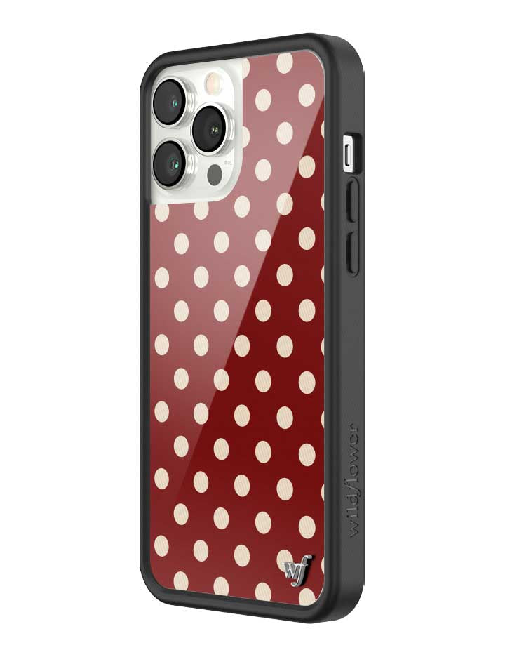 Polka Dot | Burgundy and Cream iPhone Case by Wildflower