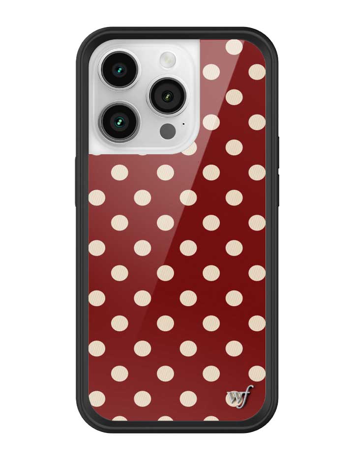 Polka Dot | Burgundy and Cream iPhone Case by Wildflower