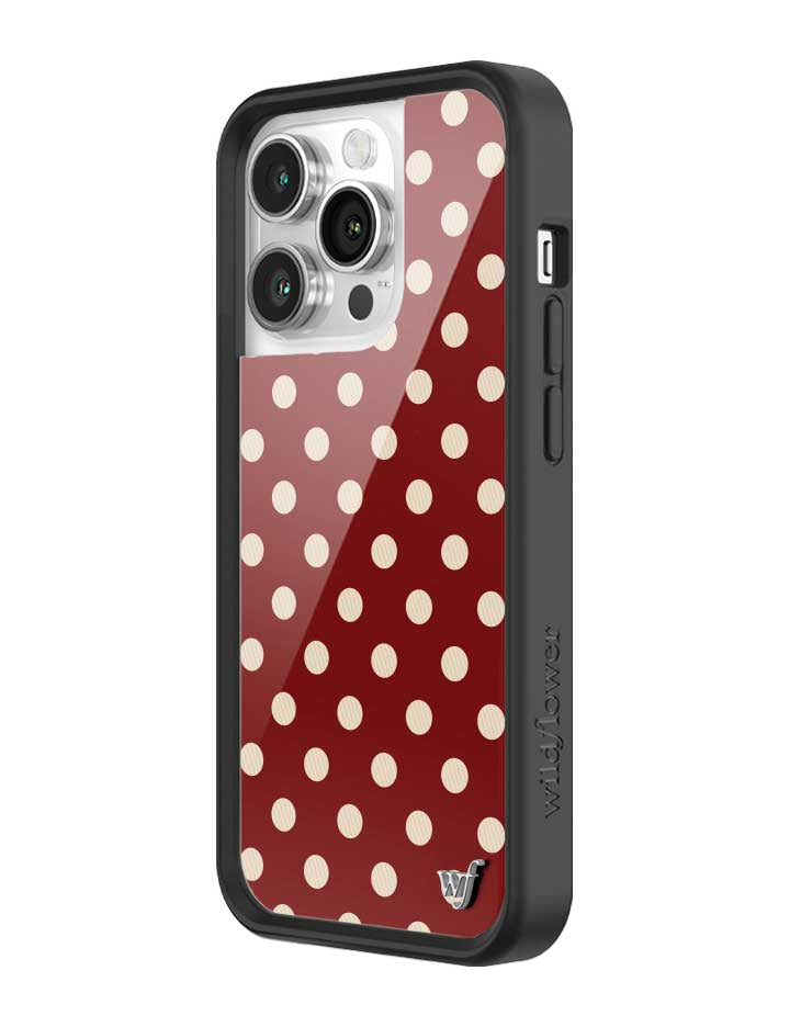 Polka Dot | Burgundy and Cream iPhone Case by Wildflower