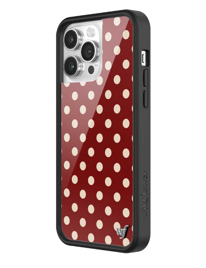 Polka Dot | Burgundy and Cream iPhone Case by Wildflower