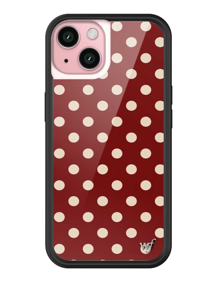 Polka Dot | Burgundy and Cream iPhone Case by Wildflower