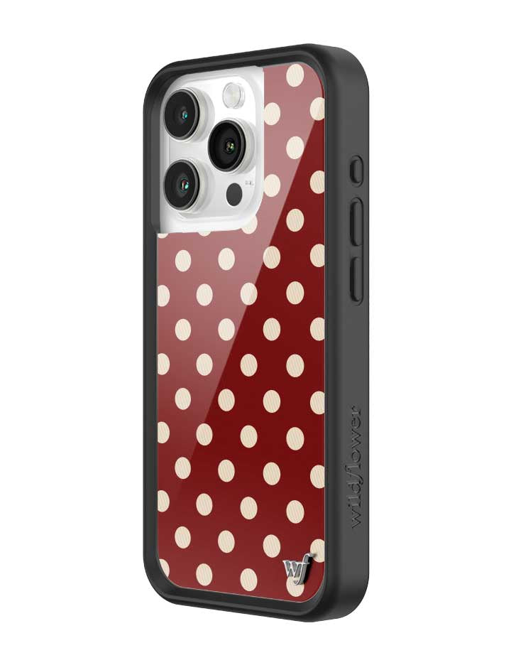 Polka Dot | Burgundy and Cream iPhone Case by Wildflower
