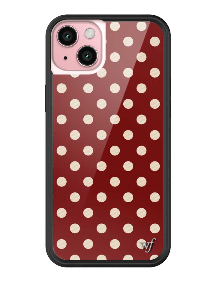 Polka Dot | Burgundy and Cream iPhone Case by Wildflower