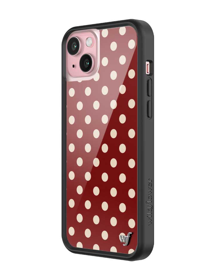 Polka Dot | Burgundy and Cream iPhone Case by Wildflower