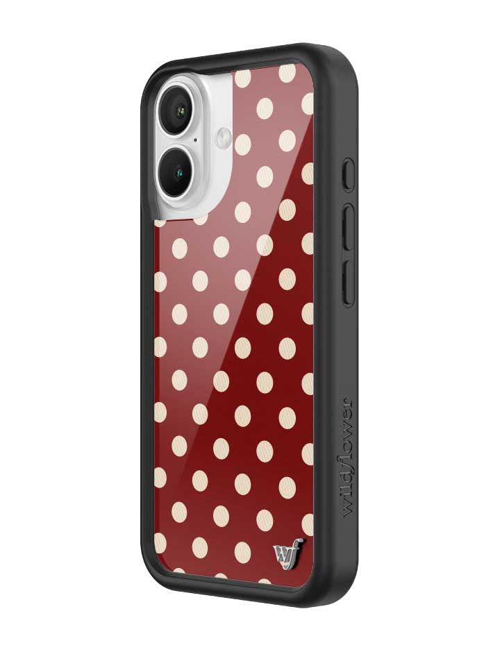 Polka Dot | Burgundy and Cream iPhone Case by Wildflower