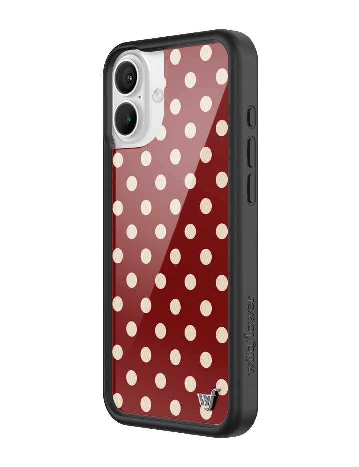 Polka Dot | Burgundy and Cream iPhone Case by Wildflower