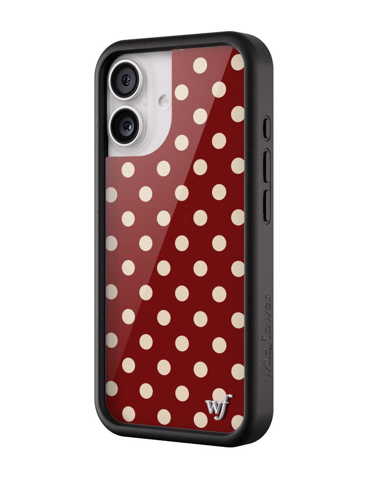 Polka Dot | Burgundy and Cream iPhone Case by Wildflower