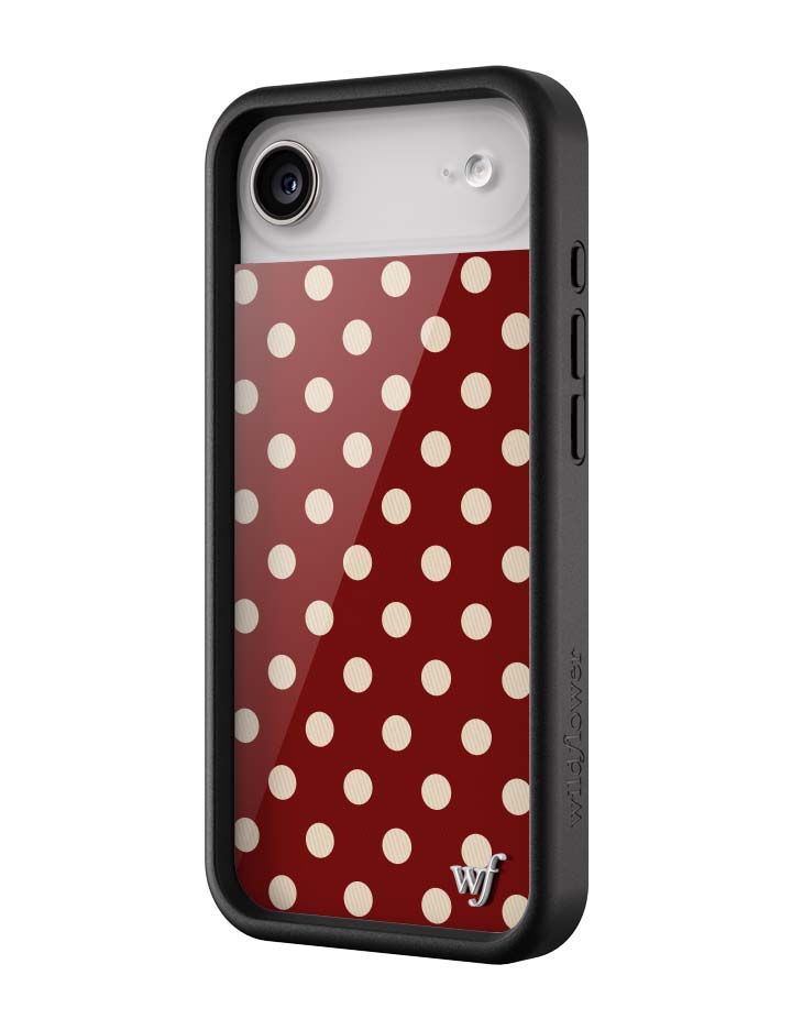 Polka Dot | Burgundy and Cream iPhone Case by Wildflower