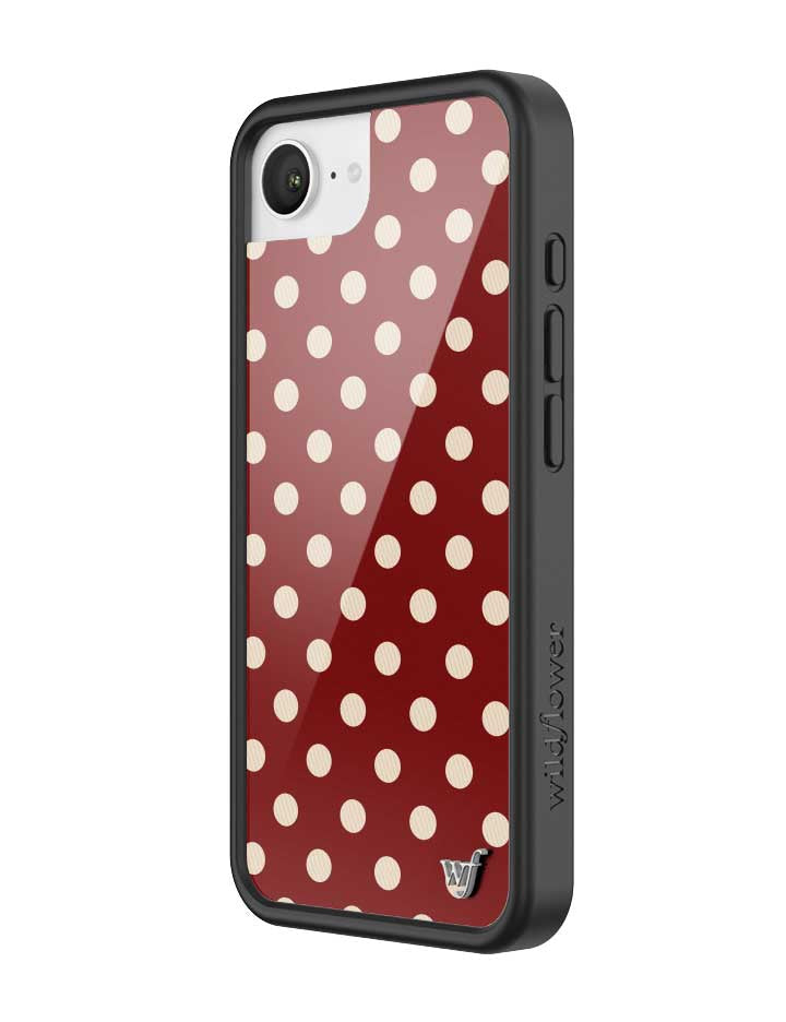 Polka Dot | Burgundy and Cream iPhone Case by Wildflower