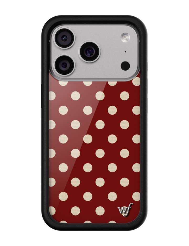 Polka Dot | Burgundy and Cream iPhone Case by Wildflower