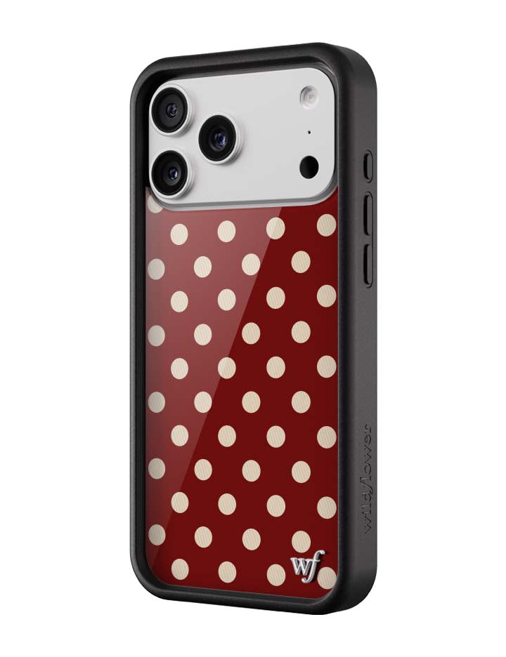 Polka Dot | Burgundy and Cream iPhone Case by Wildflower