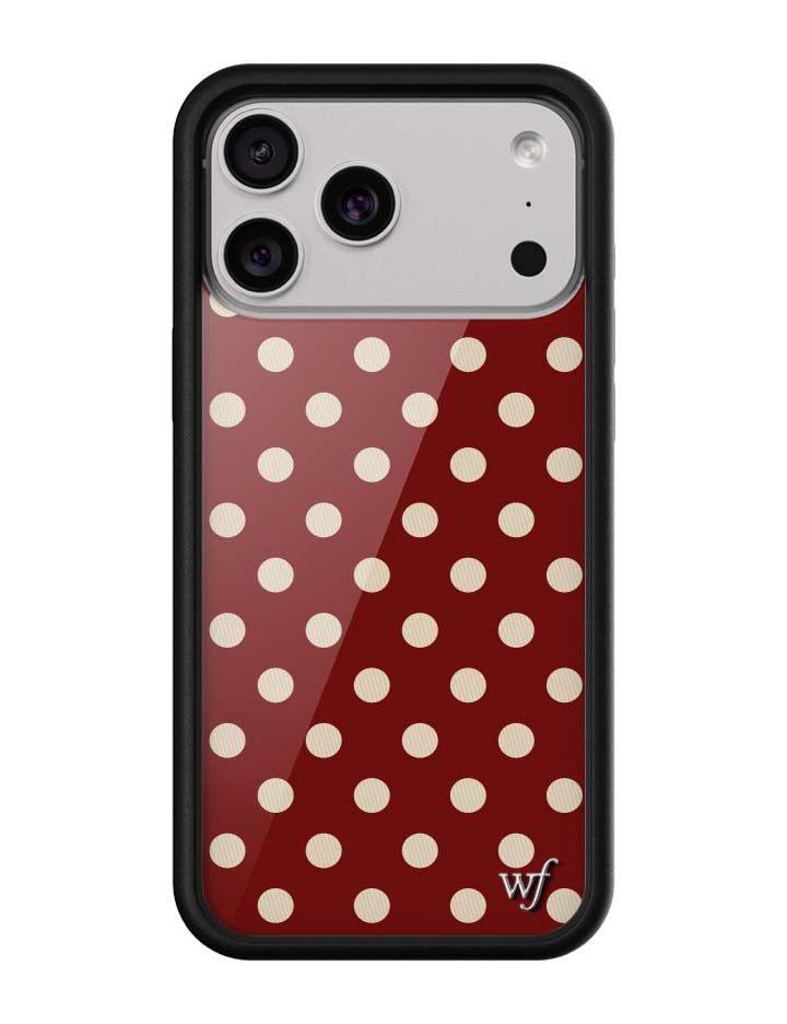 Polka Dot | Burgundy and Cream iPhone Case by Wildflower