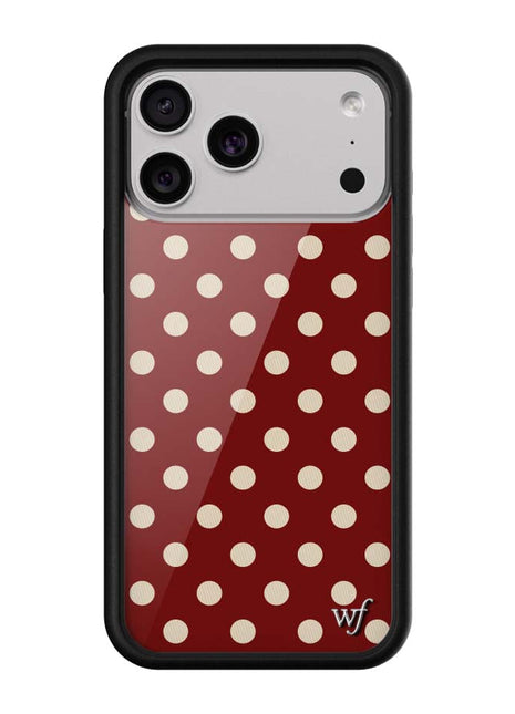Polka Dot | Burgundy and Cream iPhone Case by Wildflower