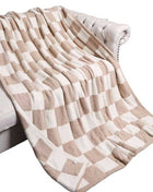 Reversible Checkerboard Patterned Throw Blanket