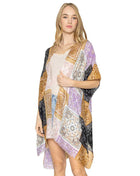 Paisley Bandana Patterned Cover Up Kimono Poncho