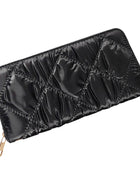 Shiny Faux Leather Padded Wallet with Wristlet
