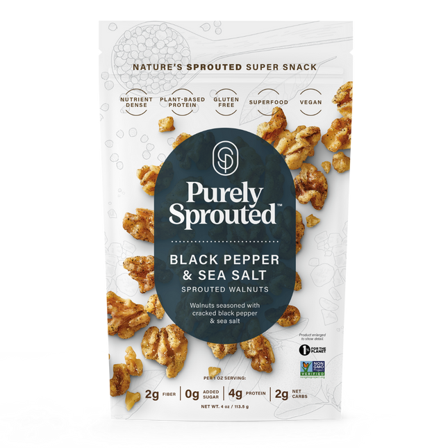 Black Pepper & Sea Salt, Sprouted Walnuts (1/6 pack)