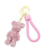 Bling Bear Figure Faux Leather Strap Bag Charm