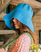 BLOOM Crochet Hat in Mosaic Blue One size Mosaic Blue Cotton Crochet hats BrunnaCo