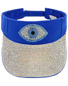 Bling Evil Eye Accented Visor Hat